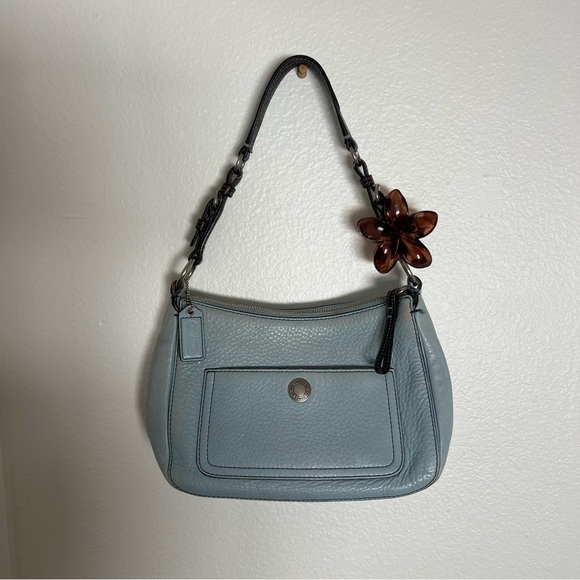 Coach Vintage y2k Chelsea 8E99 Powder Blue leather bag brown strap - Picture 13 of 15